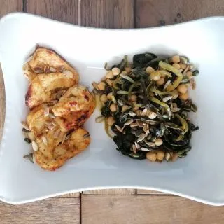 Fermented wild garlic, chickpea and marinated halloumi

Eating fermented food is very beneficial for your health. As well as the benefits from the wild garlic itself this sauerkraut type preserve is jam packed with probiotics or live bacteria. This is what your body needs for a healthy gut microbiome. It can reduce the risk of certain diseases, improve your digestion and can reduce bloating, it will strengthen your immune system and can help with heart health, also it can help reduce fat accumulation in your liver. It has many many more benefits but most of all i consider this fermented wild garlic a delicacy. A unbelievably zingy tasty food that i am addicted to. It can really put a spring in your step. It is a great way to preserve this plant food. I really can't eat enough of this with everything.

Method

Weigh out your garlic and then add 2% of that weight in sea salt.
Massage the sea salt into the leaves and let it sit until the liquid starts to release.
Put into a clean jar making sure the leaves are kept below the liquid in a anaerobic condition.
I use a smaller jar as weight inside the larger jar.
Then let it sit on the side for two to three weeks until fermentation slows down,  burping the jar everyday to release the air build up.
Sometimes it can take a week to ferment.
Once fermentation has finished it can be stored in the fridge for up to six months.
In this meal I have fermented garlic, chickpeas, toasted sunflower and pumpkin seeds with a dash of olive oil. Accompanied by  halloumi marinated with chilli, lime, dandelion honey and black pepper and then grilled. 

Fun fact
Our love affair with fermented food goes back along way. People have been fermenting food as far back as 6000bc that we know of, but I believe a lot longer. Most civilizations have fermented food and drinks in there culture.
#Forageuk #Foraging #Wildfood #Foriginginworcestershire #Wildfoodwalks #Forageyourfood #Wildfood #Plantbased #Plasticfree #Experiencedays #Rewild #Pesticidefree #eatgreen #Organicfood #Zerowaste #Rewild #Reconnectwithnature #Rewild